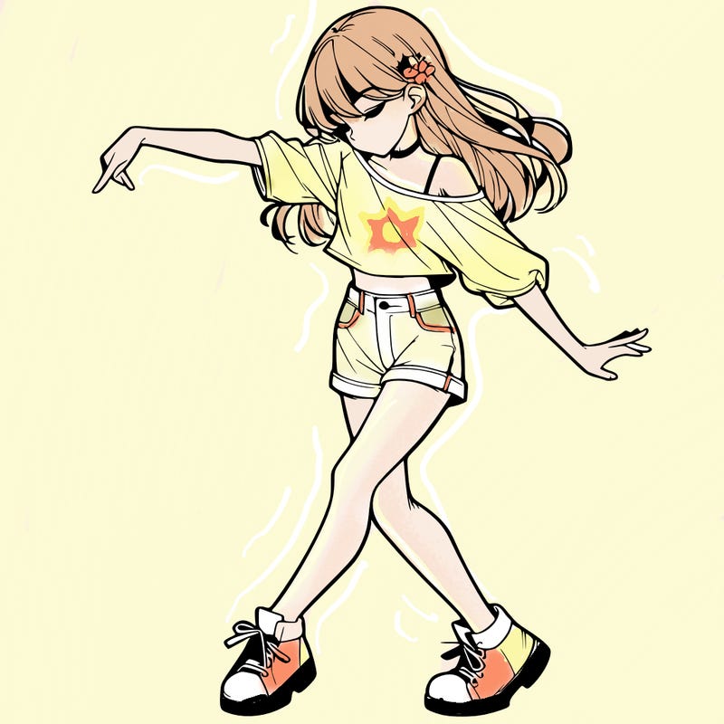 realistic girl danceing