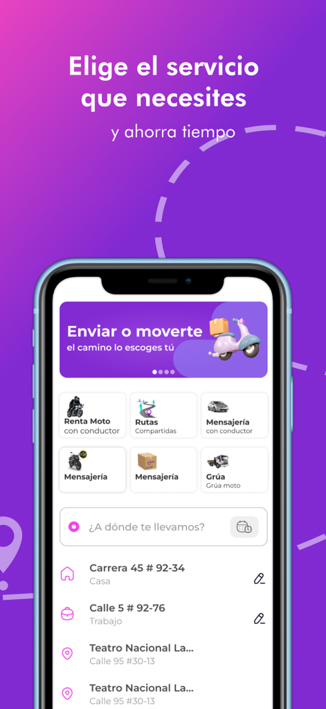 Picap - Picap mobile app interface showing various transportation and delivery service options on a smartphone screen