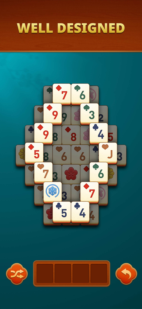 Mahjong Match - Pair Puzzle - Mahjong Match Gameplay zeigt ein gut gestaltetes Puzzle mit großen nummerierten Kacheln