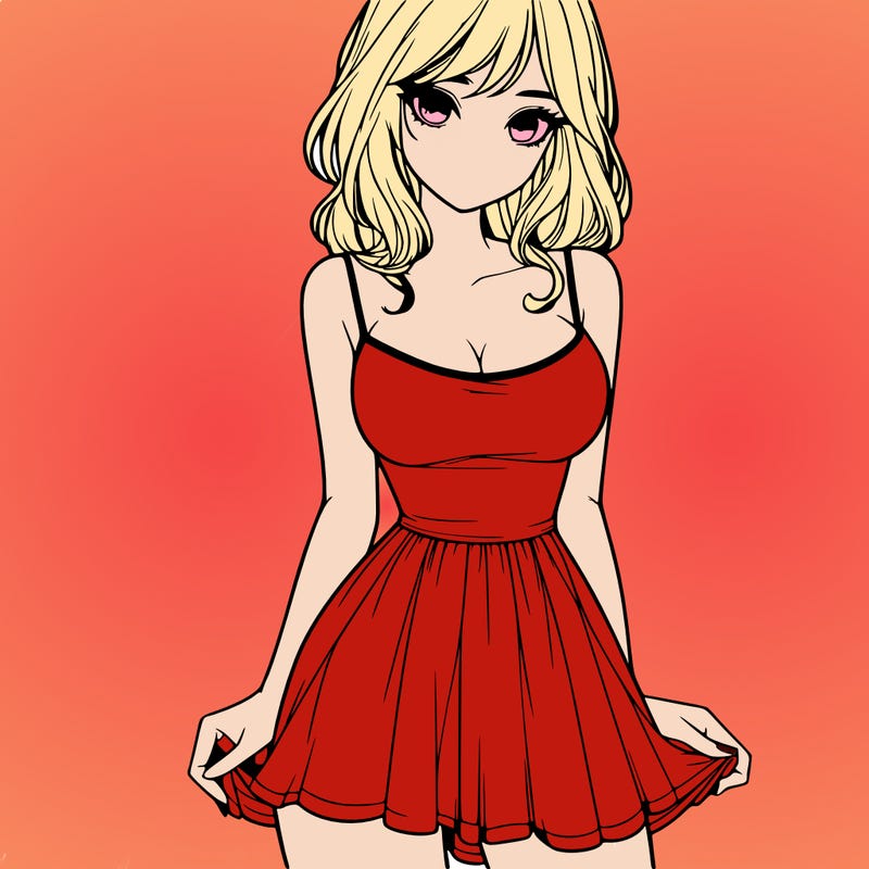 realistic girl in short dress