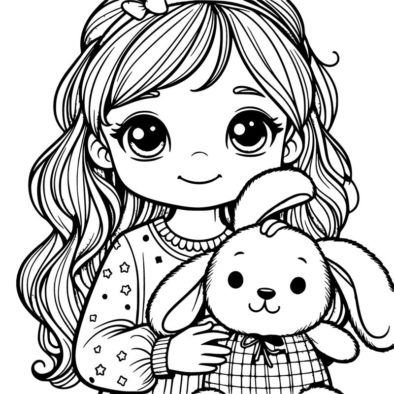 2 year old girl with a stuffed bunny