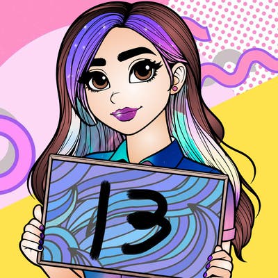 a realistic girl with a sign