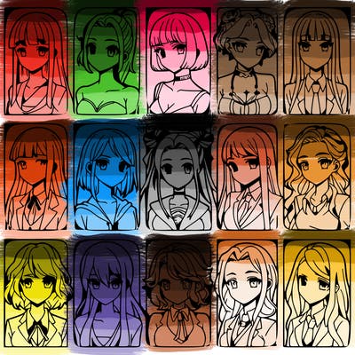 girls that look diffrent anime