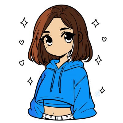 girl with a cropped hoodie on