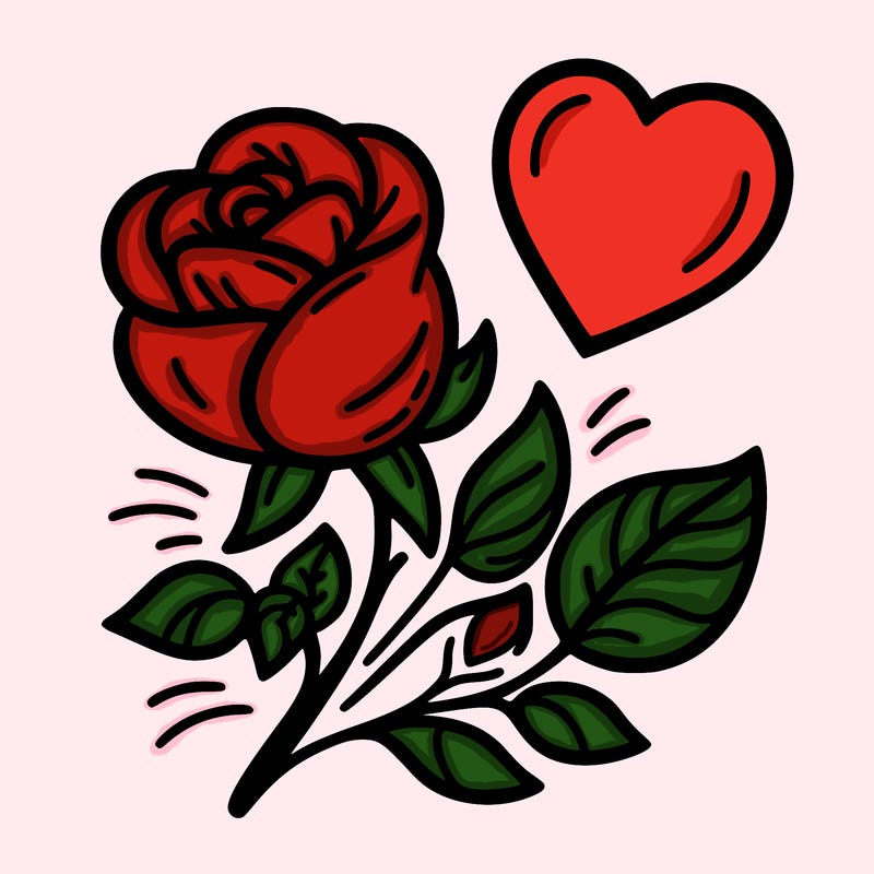 rose and heart