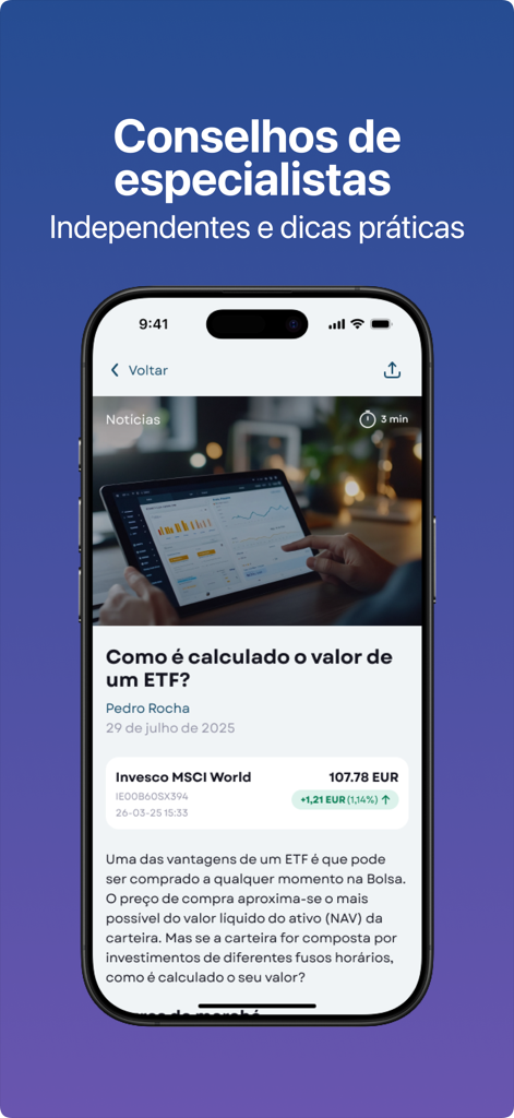 DECO PROteste Investe - Um artigo financeiro educativo sobre cálculo de ETFs na aplicação DECO PROteste Investe.