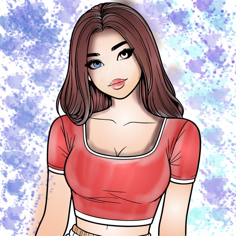 realistic girl with crop top
