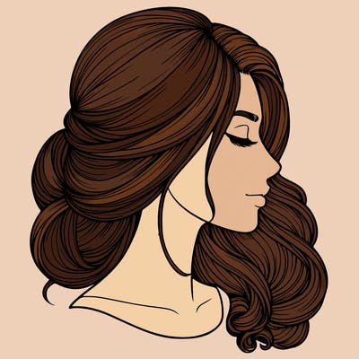 realistic woman's head & hair