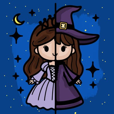 split princess and witch