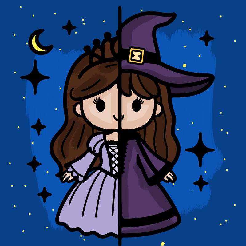 split princess and witch
