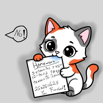 a small cat with a blank sheet of paper in its hand. the cat is sooooooo cute!