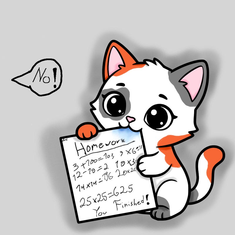 a small cat with a blank sheet of paper in its hand. the cat is sooooooo cute!