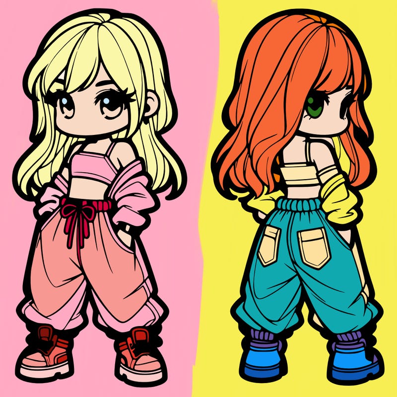 girl in crop top and baggy pants