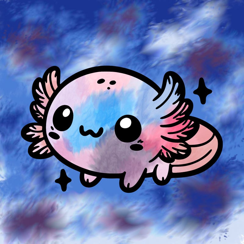 cute easy baby axolotl