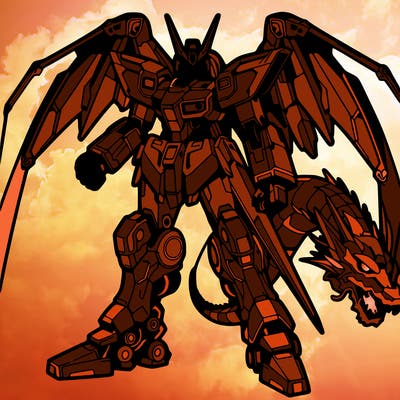mecha with dragon wings