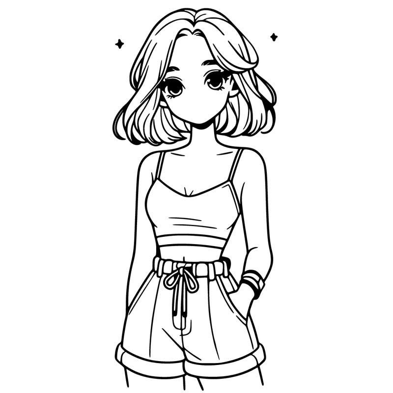 very beautiful girl with a crop top and shorts
