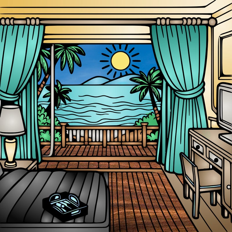 hotel room view of the beach