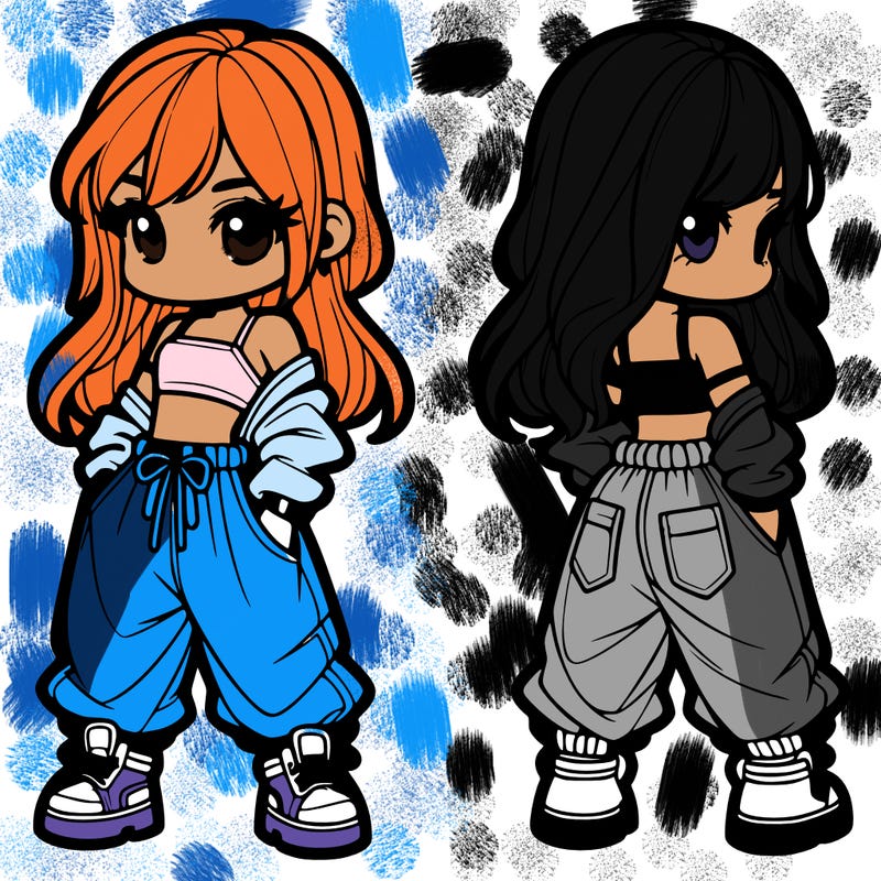 girl in crop top and baggy pants