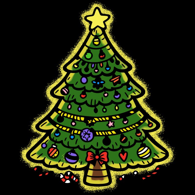 christmas tree with lots of details