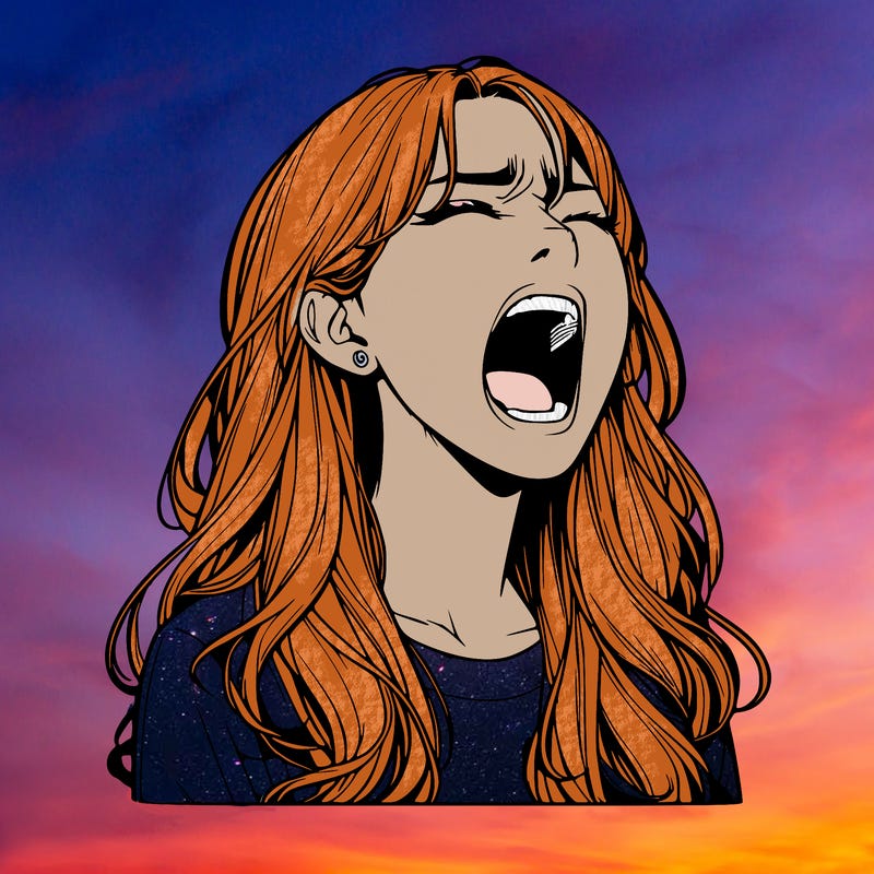 screaming realistic, girl