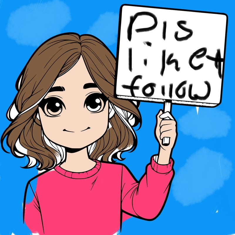 realistic girl holding up a sign