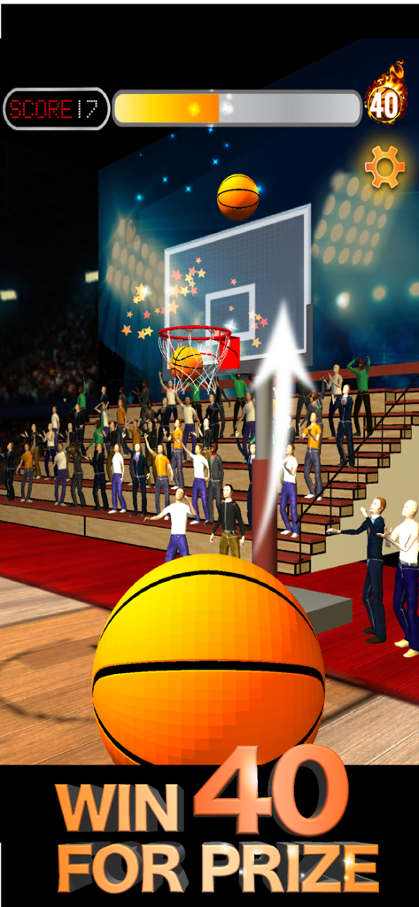 Basketball Games - Shooting 3D - 3D arcade basketball game showing a shot towards the hoop with a crowd in the background