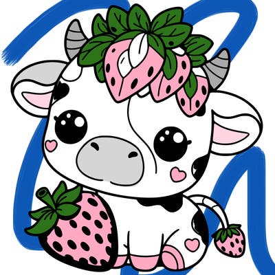 cute strawberry cow