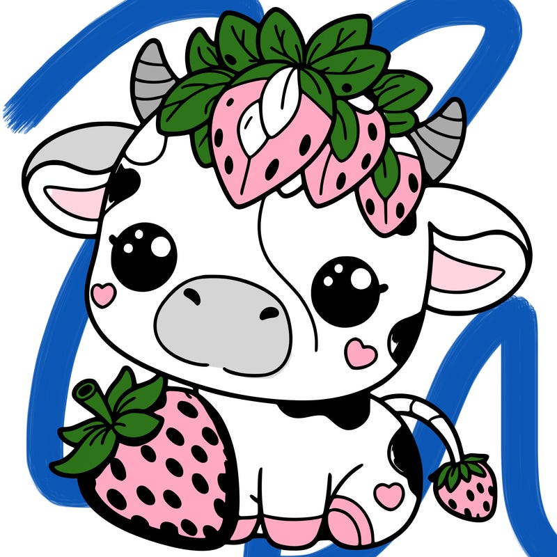 cute strawberry cow
