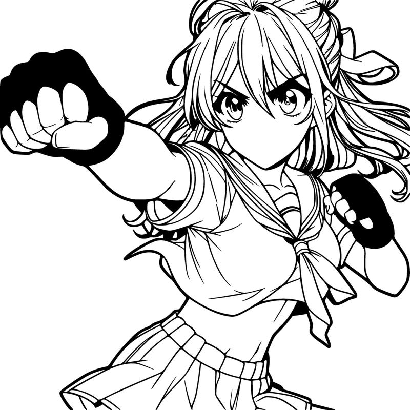 realistic anime girl fighting