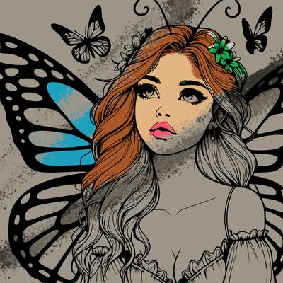 butterfly fairy realistic girl