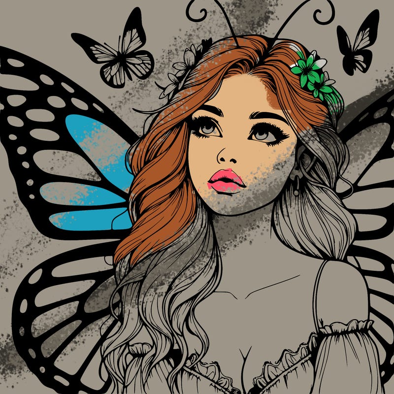 butterfly fairy realistic girl