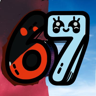 the numbers 67