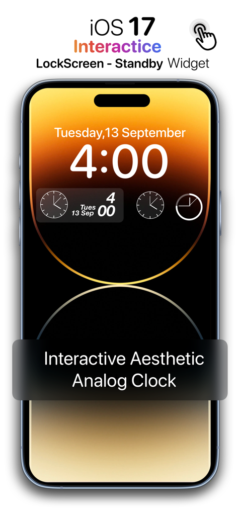 Analog Clock - Desk Widget - iOS 17 interactive lock screen widget featuring aesthetic analog clocks on an iPhone.