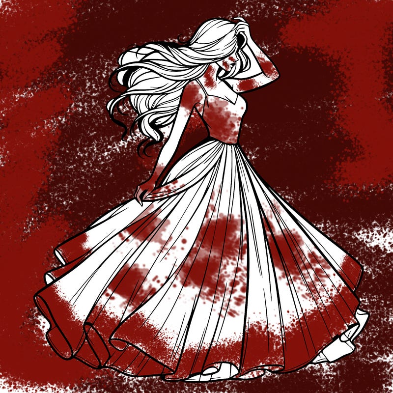 realistic woman with dress flowing in the wind