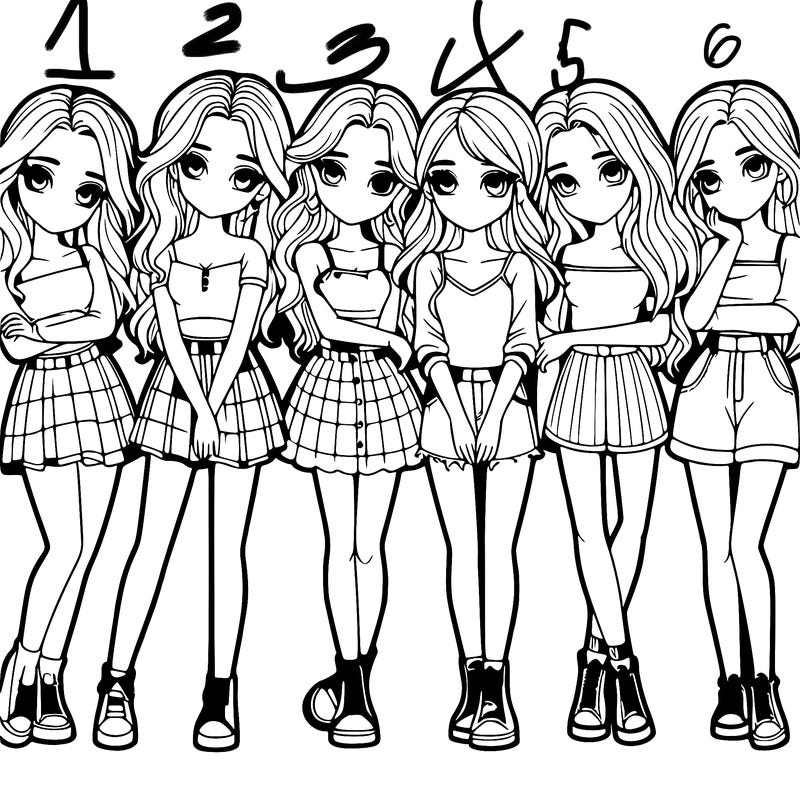 a group of girls realistic