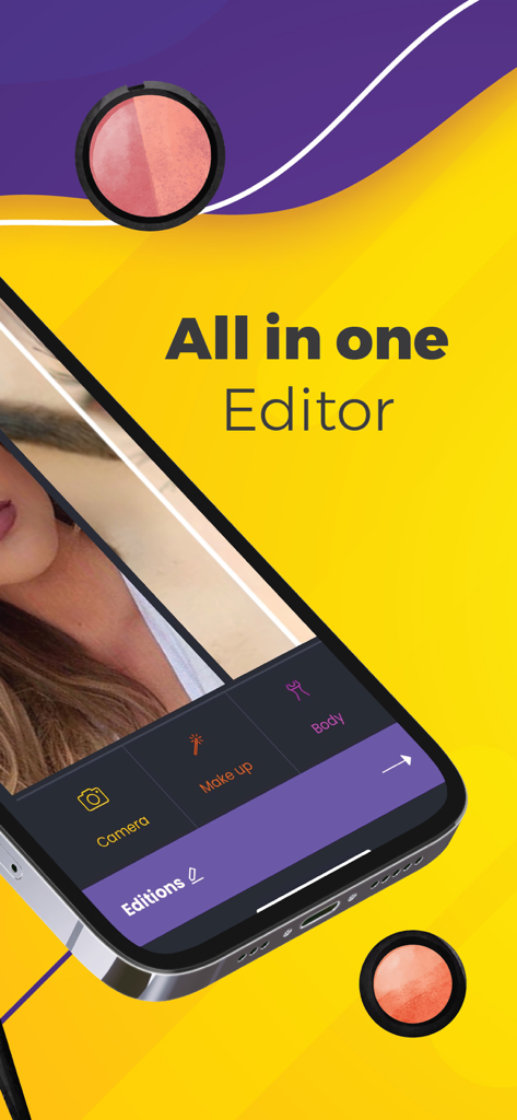Editor di foto tutto in uno per la rimodellazione del corpo e il ritocco del trucco