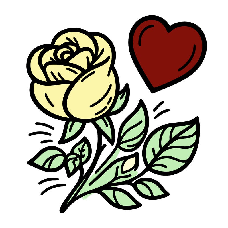 rose and heart