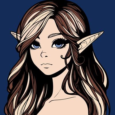 elf girl realistic dark fantasy