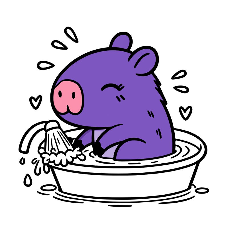 capybara taking a bath
