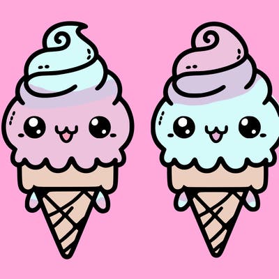 kawaii vanilla ice cream