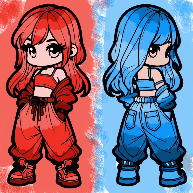 girl in crop top and baggy pants