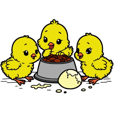 chicks eating