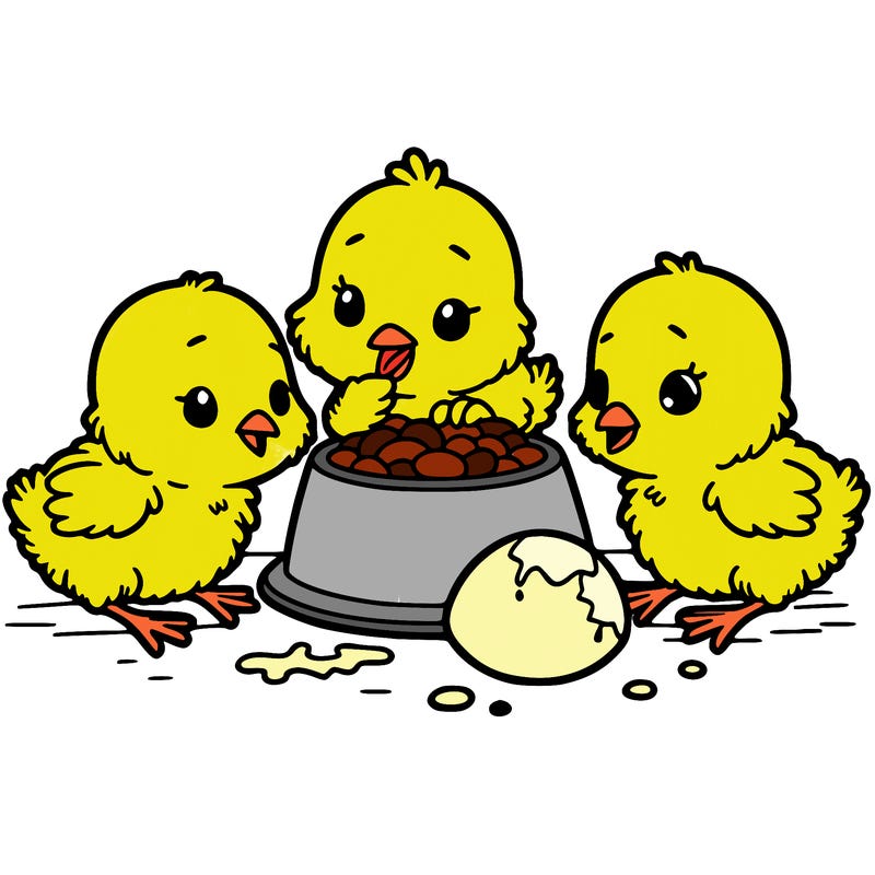 chicks eating