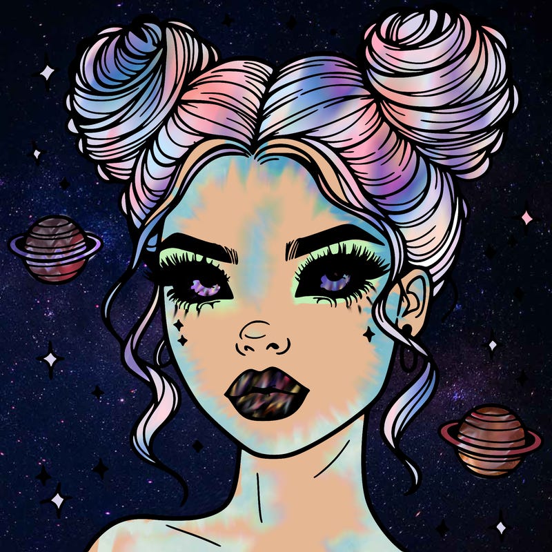 gorgeous woman with space buns