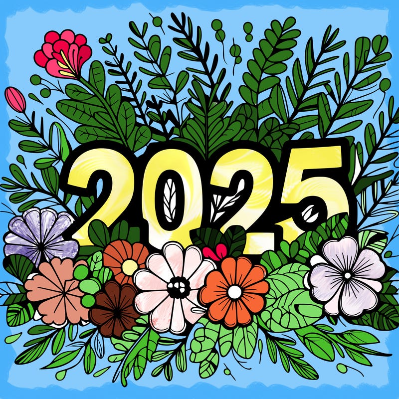 2025 floral big numbers