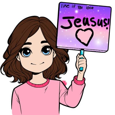 realistic girl holding up a sign