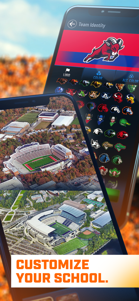 The Program: College Football - Customizing a college football team identity and stadium in The Program app