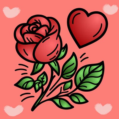 rose and heart