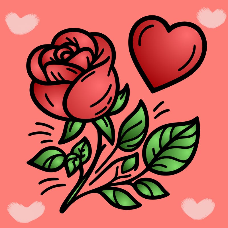 rose and heart