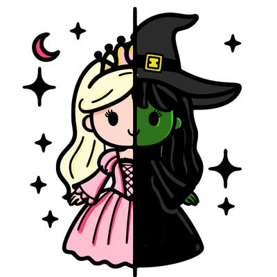 split princess and witch